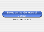 Notes on the Genetics of Cancer