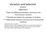 Variation and Selection