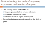 DNA technology the study of sequence, expression, and function of