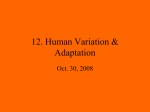 Human Variation & Adaptation