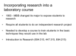 Incorporating Research into a Laboratory Course