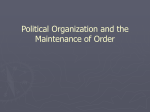 Political Organization and the Maintenance of Order