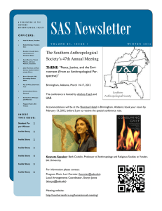 SAS Newsletter The Southern Anthropological