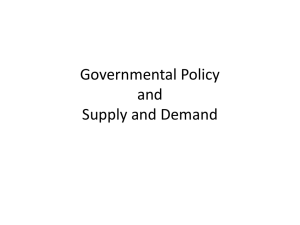 Governmental Policy and Supply and Demand