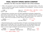 final: healthy spring water company defining the price
