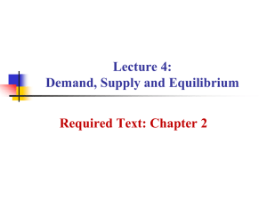 Demand, ,Supply and Equilibrium