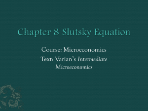 Chapter 8 Slutsky Equation