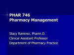 PHAR 746 Pharmacy Management
