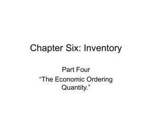 Chapter Six: Inventory