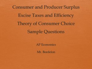 Consumer and Producer Surplus Excise Taxes and Efficiency