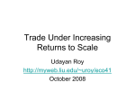 Trade Under Increasing Returns to Scale