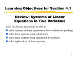 4.1 Systems of Linear Equations in two variables