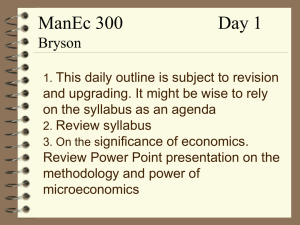 ManEc 300 Day 1 -Bryson