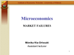 Market insufficiencies and the government`s microeconomic role