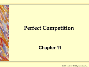 The Necessary Conditions for Perfect Competition