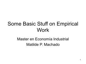 Some Basic Stuff on Empirical Work
