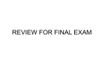 REVIEW FOR FINAL EXAM
