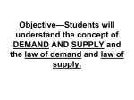 Objective—Students will understand the concept of DEMAND in