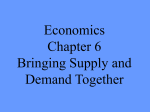 Economics Chapter 6 Bringing Supply and Demand Together