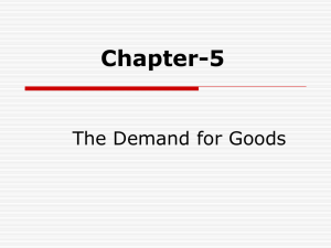 The Demand For Goods and Utility Maximization