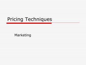 Pricing Techniques - St Aloysius` College