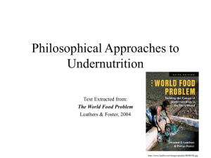 Policy Approaches to Undernutrition