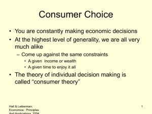 Chapter 5 - Consumer Choice