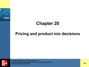 Management Accounting 5e PowerPoint Chapter 20