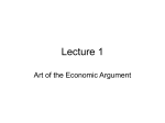 Lecture 1: ART OF THE ECONOMIC ARGUMENT