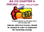BA 315 CHAPTER 9- PRICING LINDELL PHILLIP CHEW