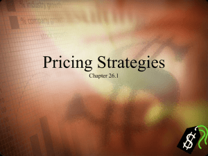 Pricing Strategies