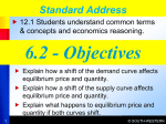 LESSON 6.2 Shifts of Demand and Supply Curves