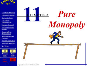 Chapter 11 - Pure Monopoly