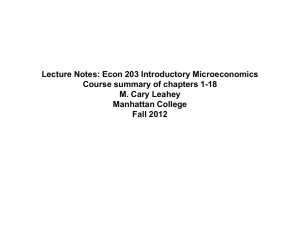 Lecture Notes: Econ 203 Introductory Microeconomics Lecture 1: 10