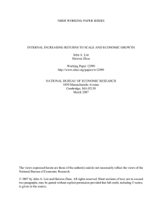 NBER WORKING PAPER SERIES John A. List Haiwen Zhou