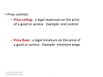 • Price controls :  a legal maximum on the price