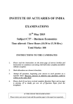 INSTITUTE OF ACTUARIES OF INDIA EXAMINATIONS 11 May 2015