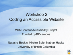 Coding an Accessible Site - University of British Columbia