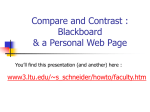 Compare and Contrast : Blackboard & a Personal Web Page