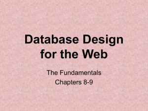 Database Design for the Web