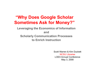 'Why Does Google Scholar Sometimes Ask for Money?“