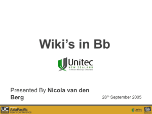 Wikis in Bb - Blackboard Inc.