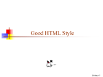 Good HTML Style