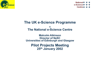 UK e-Science Programme and The National e