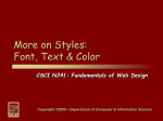 More on Styles: Font, Text & Color