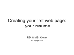 Creating your first web page: your resume