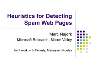 Detecting Spam Web Pages - Department of Computer and