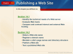 Chapter 14 Publishing a Web Site