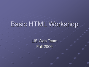 Basic HTML Workshop