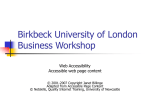Accessible web page content - Birkbeck, University of London